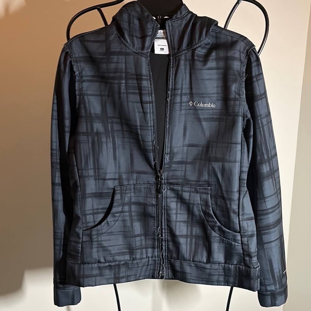 Womenโs Columbia Black Plaid Jacket Sz L